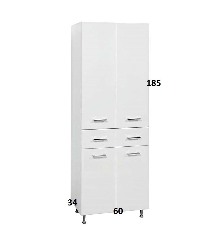 Mabo Bizoute 60 Mdf White Lacquer Flooring Double Column Bathroom (185x60x34)