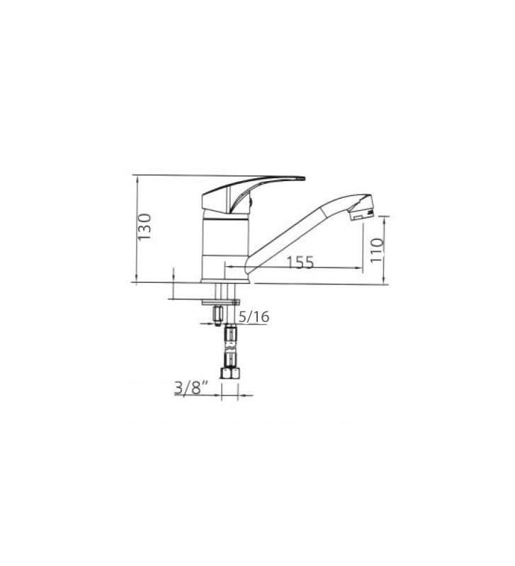 Washbasin faucet Tema Cosmo chrome With Long Sock 61034