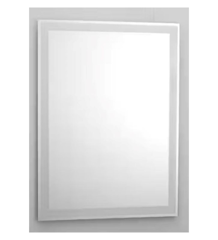 Simple Rectangular Mirror with Side Frame Sandblasting Tema Kare (55x75 cm)
