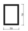 Simple Rectangular Mirror with Side Frame Sandblasting Tema Kare (55x75 cm)