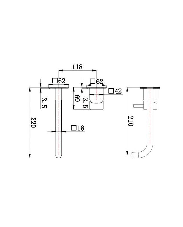 Built-in Eveberg Abacus Black Matt Basin Faucet