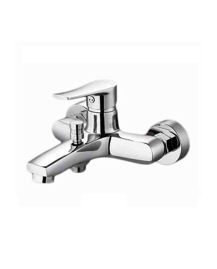 Μπαταρία Λουτρού Eveberg Enzo Chrome με Τηλέφωνο Ντουζ & Σπιράλ & Στήριγμα Τηλεφώνου