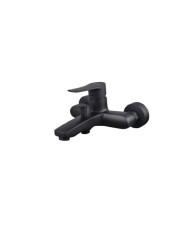 Bath Faucet Set Eveberg Enzo Black Matt with Shower Phone & Spiral & Phone Holder