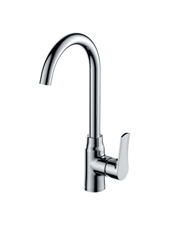 Μπαταρία Νεροχύτη Πάγκου Ψηλή Αναμεικτική Eveberg Enzo Ασημί