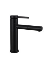 Tall Eveberg Abacus XL Black Matt Basin Faucet with Swivel Spout