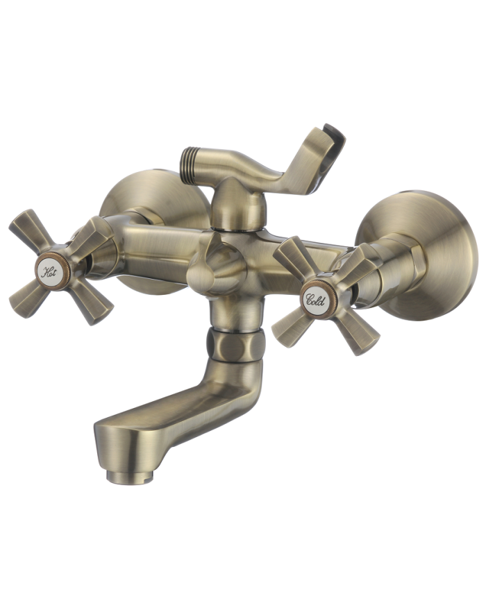 Eveberg Terra Bronze Bathroom Faucet Set with Telephone & Spiral & Telephone Holder