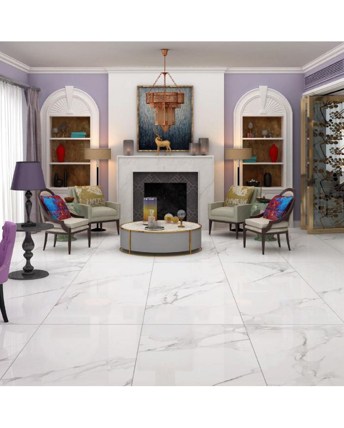 Statuario Classic Retificato First Grade Glossy Porcelain Tile - Granite 60×120cm