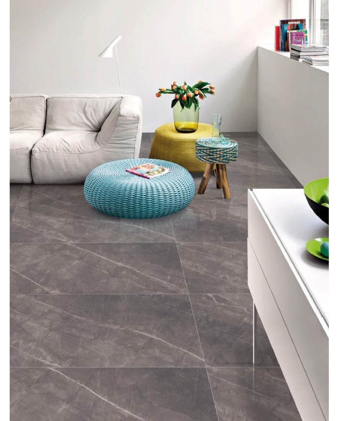 Armani Steel Retificato First Grade Glossy Porcelain Tile - Granite 60×120cm