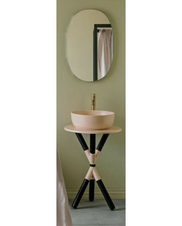 Νιπτήρας Πορσελάνης Επιτραπέζιος Scarabeo Glam Antique Pink Ø33 cm