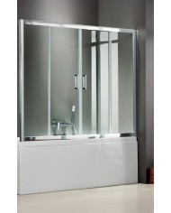 Bath Cabinet Transparent Sliding Doors Axis Slider 2+2 Chrome Height 140cm