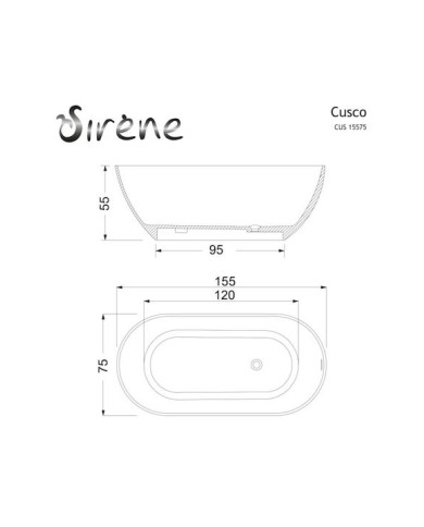 Μπανιέρα Ελεύθερης Τοποθέτησης από Χυτό Μάρμαρο Cusco Cast Marble White Matt (155x85cm)