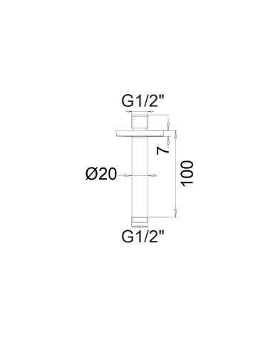 Ανακλινόμενη Κεφαλή Ντους Ø20 & Μπράτσο Οροφής 10cm Almar Black Matt
