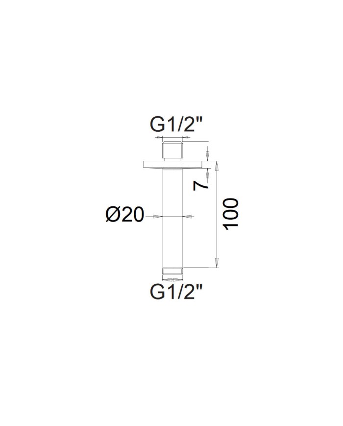 Ανακλινόμενη Κεφαλή Ντους Ø20 & Μπράτσο Οροφής 10cm Almar Black Matt