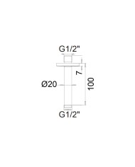 Ανακλινόμενη Κεφαλή Ντους Ø20 & Μπράτσο Οροφής 10cm Almar Black Matt