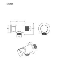 Built-in Bathroom Set Armando Vicario Slim Black Matt 2 Outlet Mixer & Ceiling Head Round Ø20cm & Telephone with Bracket