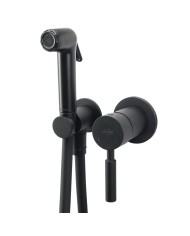 Built-in Bidet System La Torre Tech Flush Mix with Mixer & Sanitary Shower Black Matt 1 Hole (12211-400)