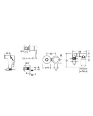 Built-in Bidet System La Torre Tech Flush Mix with Mixer & Sanitary Shower Black Matt 1 Hole (12211-400)