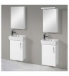 Little MDF Laminate Bathroom Furniture, Base, Mirror, Sink, Shelf with Spotlights:
